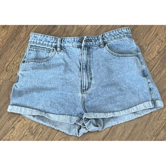 Abrand A High Relaxed Short Blue Denim Size 30 - Picture 5 of 9